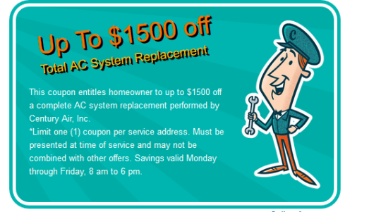 Up to $1500 off AC replacement